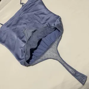 Abercrombie Women’s Cowl Neck Purplish Blue Bodysuit Top Sz S Small thumbnail 10