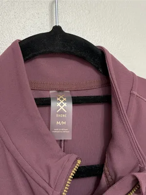 RHONE Revive Rib Zip Tank in Deep Mauve - Size M thumbnail 5