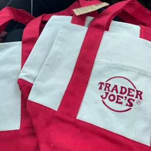 Trader Joe's Red and White Tote Bag thumbnail 1
