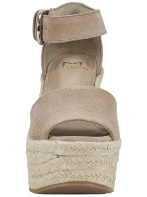 Marc Fisher Suede Ankle-Strap Espadrille Wedge Sandals - Taupe thumbnail 4