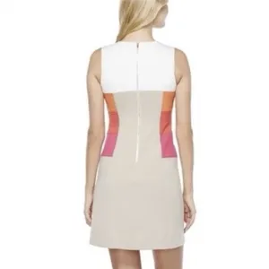 Calvin Klein Colorful Stripe Stretch Crepe Sleeveless‎ Sheath Dress Size 4 thumbnail 3