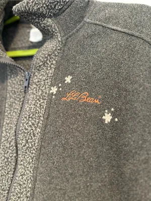 VTG 80s LL Bean full-zip embroidered Moose Bear Tree fleece Polartec jacket. thumbnail 6