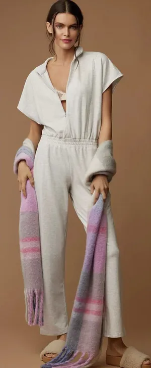 Anthropologie Sundays Womens Derby Jumpsuit‎ Light Heather Grey Sz S Minimalist thumbnail 1