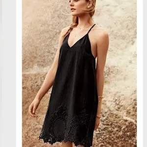 Free People Intimately Easy Livin Slip Black Embroidered Dress size XS thumbnail 3
