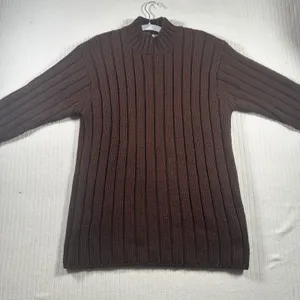Jones New York Womens Small Brown Sweater Long Sleeve Knit Pullover thumbnail 3