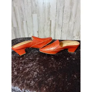 Rialto Womens 9.5 New‎ Tangerine Cut Out Mules thumbnail 4