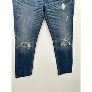 Abercrombie Women‎ Perfect Stretch Straight Leg Denim Jeans Raw Hem Size 4 thumbnail 3