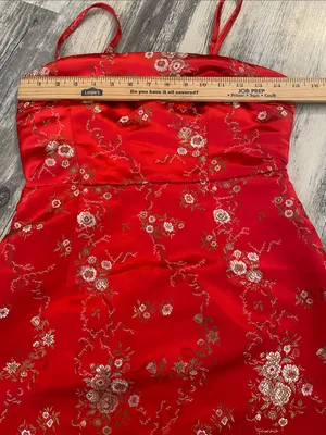 I.AM.GIA Tiger Mist Mini Dress Small Red Gold Floral Brocade Bodycon thumbnail 11