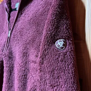 Ariat Womens Maroon Berber Sherpa Hoodie Sweatshirt Jacket Size Medium Cozy Warm thumbnail 7