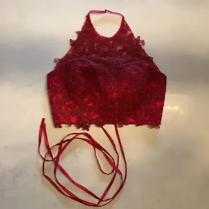 Women’s Gorgeous Red Formal Bridal Dress Two Pieces - Bodice and Skirt Size XS thumbnail 8
