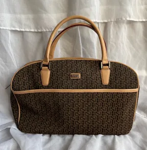 Cordan Leather Monogram Travel Bag Brown thumbnail 1