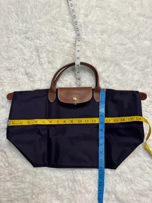 Longchamp Purple Le Pliage Tote with Brown Leather Trim thumbnail 12