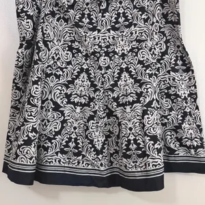 Robbie Bee Skirt 22W Plus Size Black Beige Damask Church Modest 100% Cotton Knee thumbnail 3