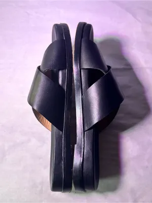 Madewell Black Crossband Leather Slide Sandals thumbnail 8