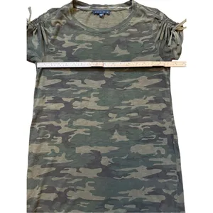 Sanctuary Ojai Camo T-Shirt Dress‎ in Mother Nature Camo Ruched Sleeves Sz XS thumbnail 6