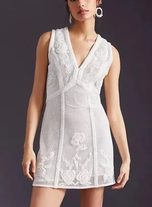 Anthropologie x Not So Serious by Pallavi Mohan NWT Deep-V Mini Dress Size Large thumbnail 2