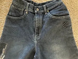 Rocawear Dark Blue Denim Jeans with White Contrast Stitching sz 12 Boys thumbnail 4