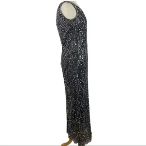 PISARRO NIGHTS Sequin & Bead Sleeveless Gown size 4 thumbnail 11
