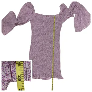 Petal & Pup Bonita Shirred Frill Long Sleeve Dress - Purple - US 4 thumbnail 2