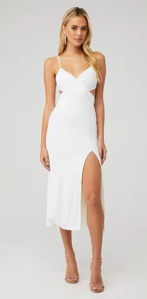 Saylor Harmonie White Sequin dress cut out thumbnail 1