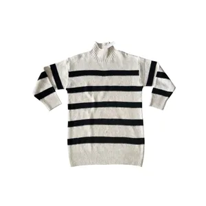 Line and Dot Rosie‎ Sweater Dress Women S Oatmeal Black NEW Striped LD5181B thumbnail 5
