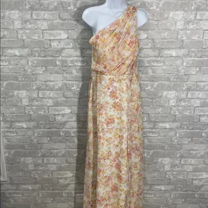 Birdy Grey Kira One-Shoulder Maxi Dress in the "Pressed Floral" Pattern thumbnail 3