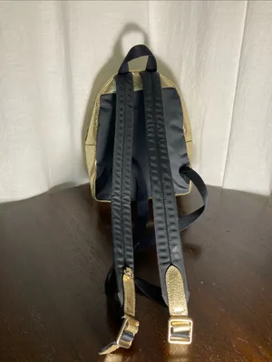 Coach Metallic Gold Mini Charlie Backpack with Front Zip Pocket thumbnail 3