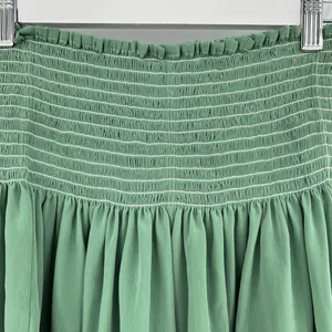 KOCH Erica Shorts Women's Size XS Skirt Skort Pleated Green Pull On Smocked Boho thumbnail 6