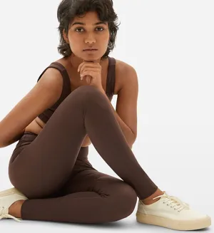 EVERLANE The Perform Ankle 7/8 Length Legging in Bitter Chocolate Brown Size M thumbnail 1