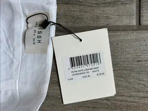 DISSH White Midi Skirt with Ladder Hem Detail thumbnail 2