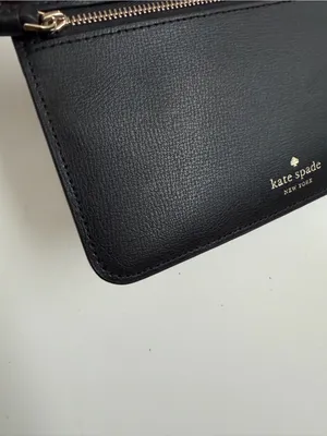 Kate Spade Patrice Wristlet Leather Double Zip Pockets Credit Card Slots Black thumbnail 15