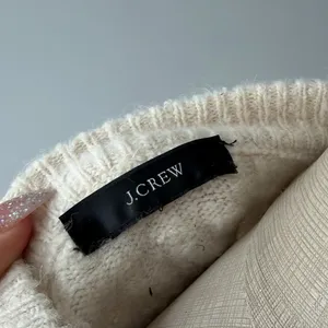J.Crew Cream Cable Knit Sweater Women’s Large Ivory Wool Blend thumbnail 5