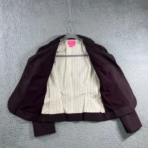 Phoebe Pinstripe Blazer Jacket Women 4 Three Button‎ Fitted Career Academia thumbnail 7