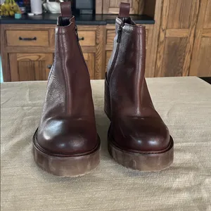 DIBA TRUE women's‎ comet ride boot brown Leather Chunky Platform Wedge thumbnail 2