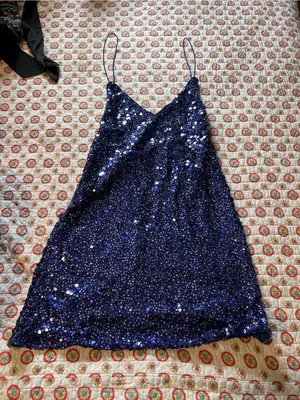EUC Lulus Force of Fashion Royal Blue Backless Sequin Mini Dress size medium thumbnail 4