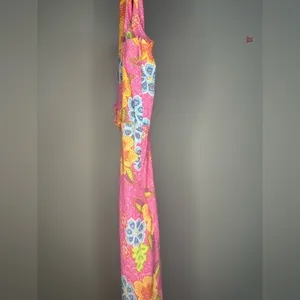 Vintage‎ Coquette Y2K Sigrid Olsen Sport Pink Floral Sleeveless Midi Dress Fairy thumbnail 8