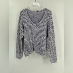 Anthropologie Pilcro Christian Periwinkle Lavender V-Neck Cropped Sweater - M‎ thumbnail 8