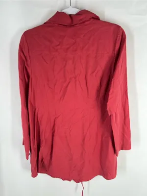 Soft Surroundings Washed Tencel Asymmetrical Tunic Top Red Size M thumbnail 7