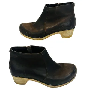 Dansko‎ Maria Brown Leather Clog Ankle Boots Wood Heel Womens 36 Rustic Cottage thumbnail 10