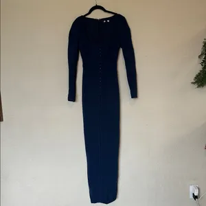 House of CB‎ Corinthia Midnight bodycon maxi dress NWOT size XS navy blue thumbnail 4
