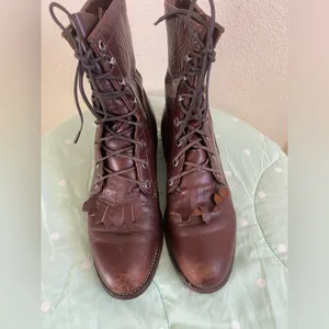 Justin Boots Style L0641 Lace Up Boots Women’s size 7B thumbnail 4