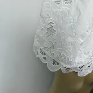 New Zara Embroidered Pleated Lace Shorts Sz L White High Waist NWT thumbnail 3