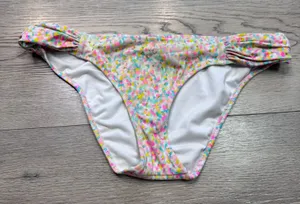 Victoria's Secret Multicolor Confetti Ruched‎ Bikini Bottom Gold Foil Small S thumbnail 1