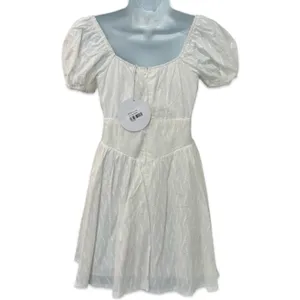 Princess Polly White Caria Puff Short Sleeve Cut Out Mini Dress size 0 NEW Tags thumbnail 8