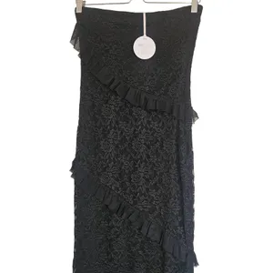 More to Come Revolve Black Xandra‎ Strapless Ruffle Lace Cocktail Maxi Dress NWT thumbnail 3