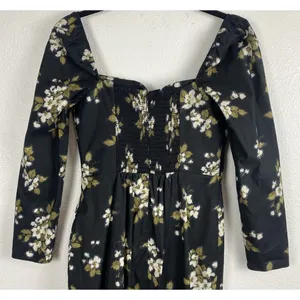 Reformation Floral Sweetheart Neck Midi Dress Long Sleeve Side Slit Size 6 thumbnail 10