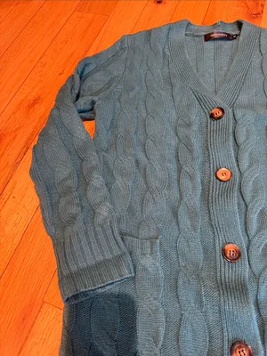 MEROKEETY Button Down Long Cardigan Sweater Size Medium - Dark Teal - C51-046 thumbnail 4