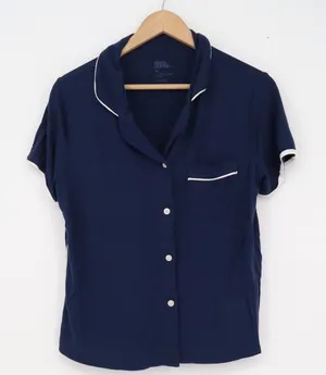 Stars Above Navy Blue Beautifully Soft Pajama Set Short Sleeve Shorts Medium thumbnail 1