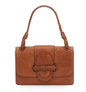 Valentino women’s Histoire braided brown leather shoulder bag thumbnail 1