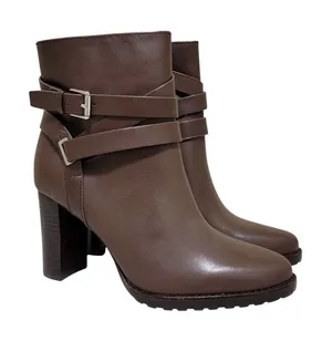 Lauren Ralph Lauren Size-US 9B Women Collins Block Heel Bootie Brown Leather thumbnail 1